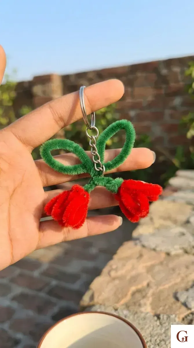 Tulip Keychain | Cute Gift for Best Friend - Handmade Gift by GulNest India