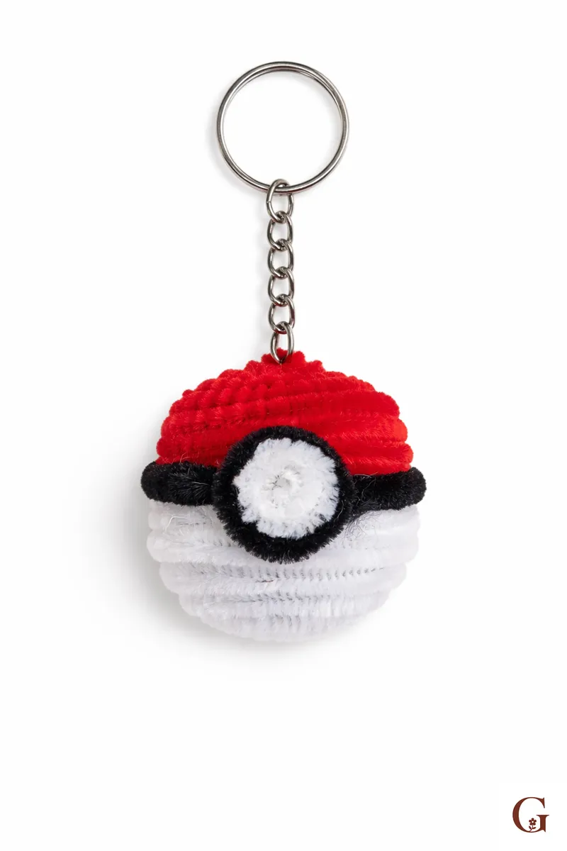Poke Ball Keychain - Handmade Gift by GulNest India