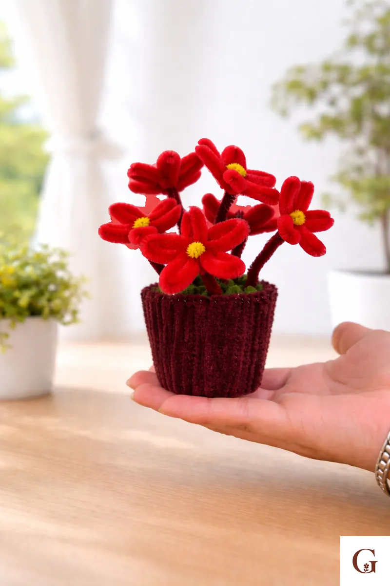 Mini Daisy Flower Pot - Handmade Gift by GulNest India
