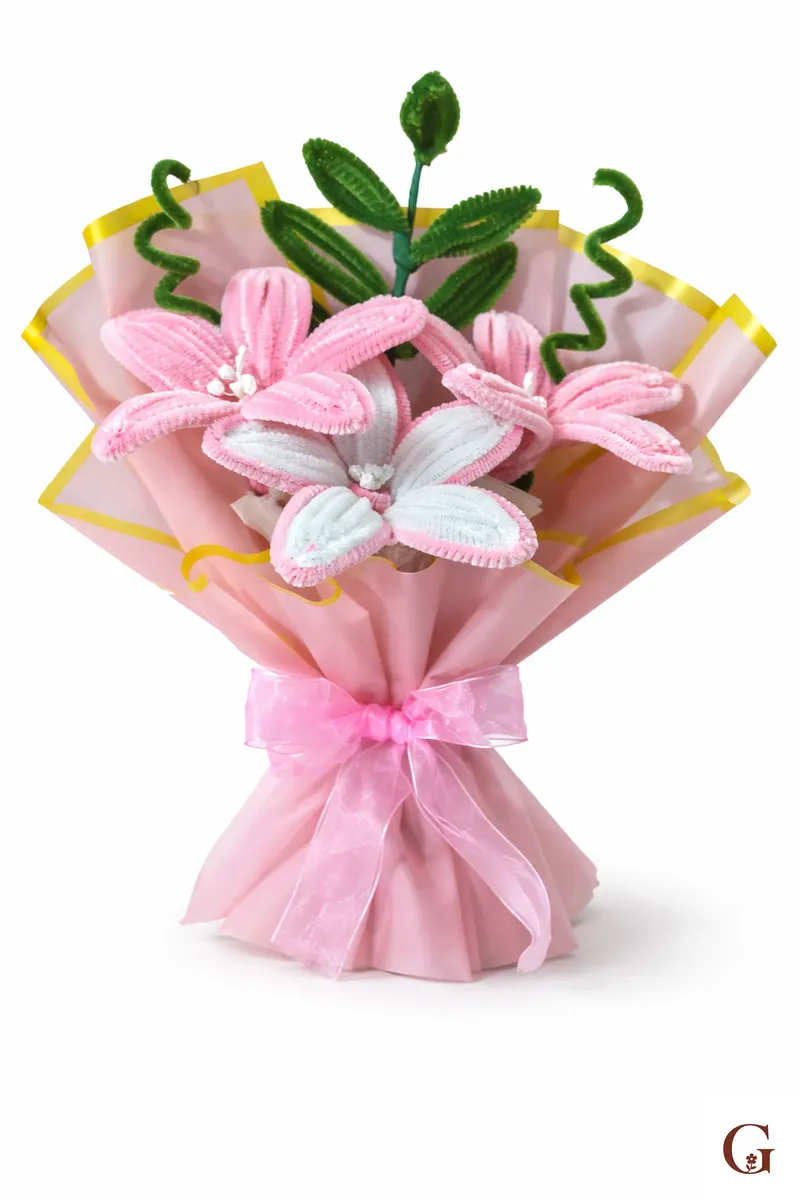 Pink Flower Bouquet | Birthday Gift for Wife - Handmade Gift by GulNest India