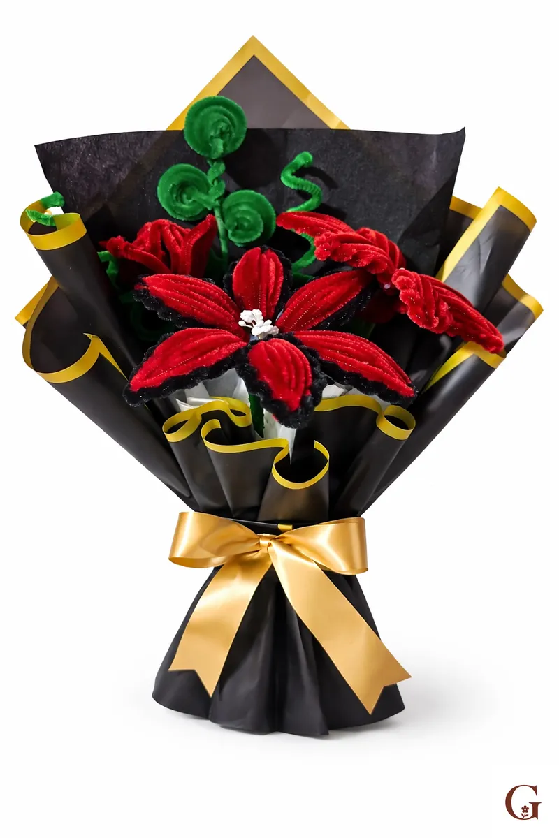 Red Flower Bouquet | Anniversary Gift for Girlfriend - Handmade with love by GulNest