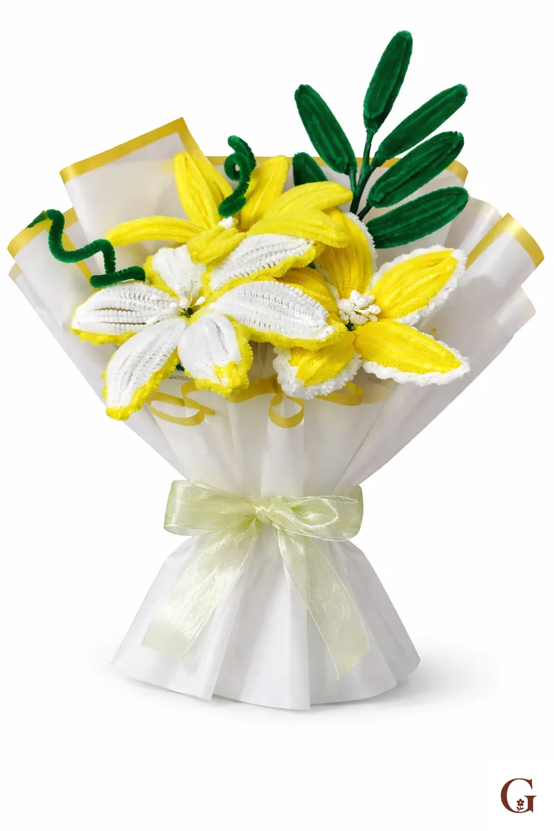 Yellow Flower Bouquet | Anniversary Gift for Wife - Handmade Gift by GulNest India